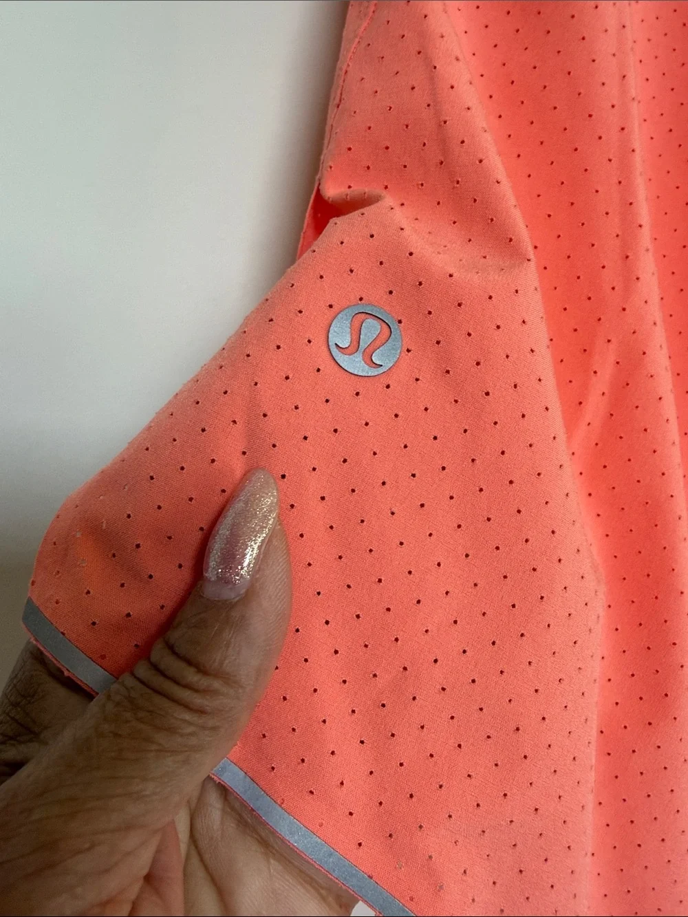 lululemon athletica Coral Perforated Drawstring Athletic Shorts